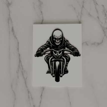 The Grim Rider Wall Art - A Bold Symbol of Rebellion, Adventure, and the Eternal Ride