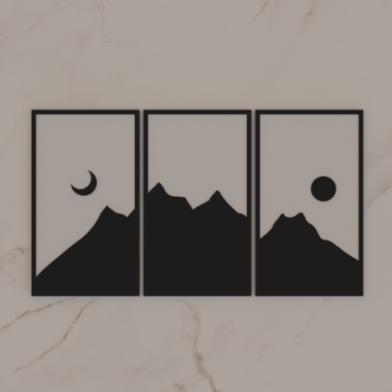 Mountain Silhouettes" Wall Art - A Timeless Depiction of Nature's Majesty