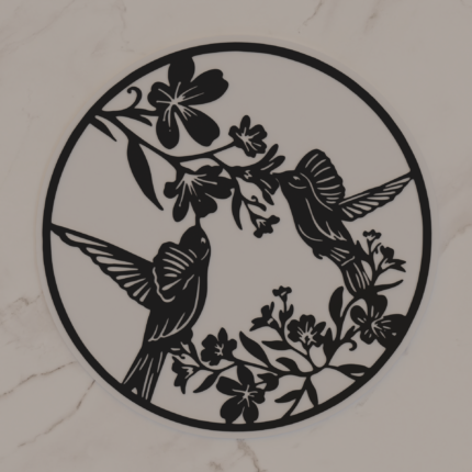 Hummingbird Harmony" Circular Wall Art - A Symphony of Nature