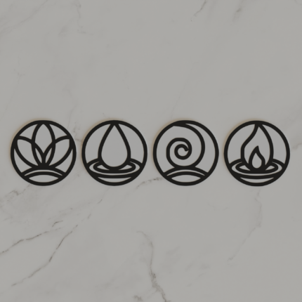 Set of Four Elemental Symbols Wall Art