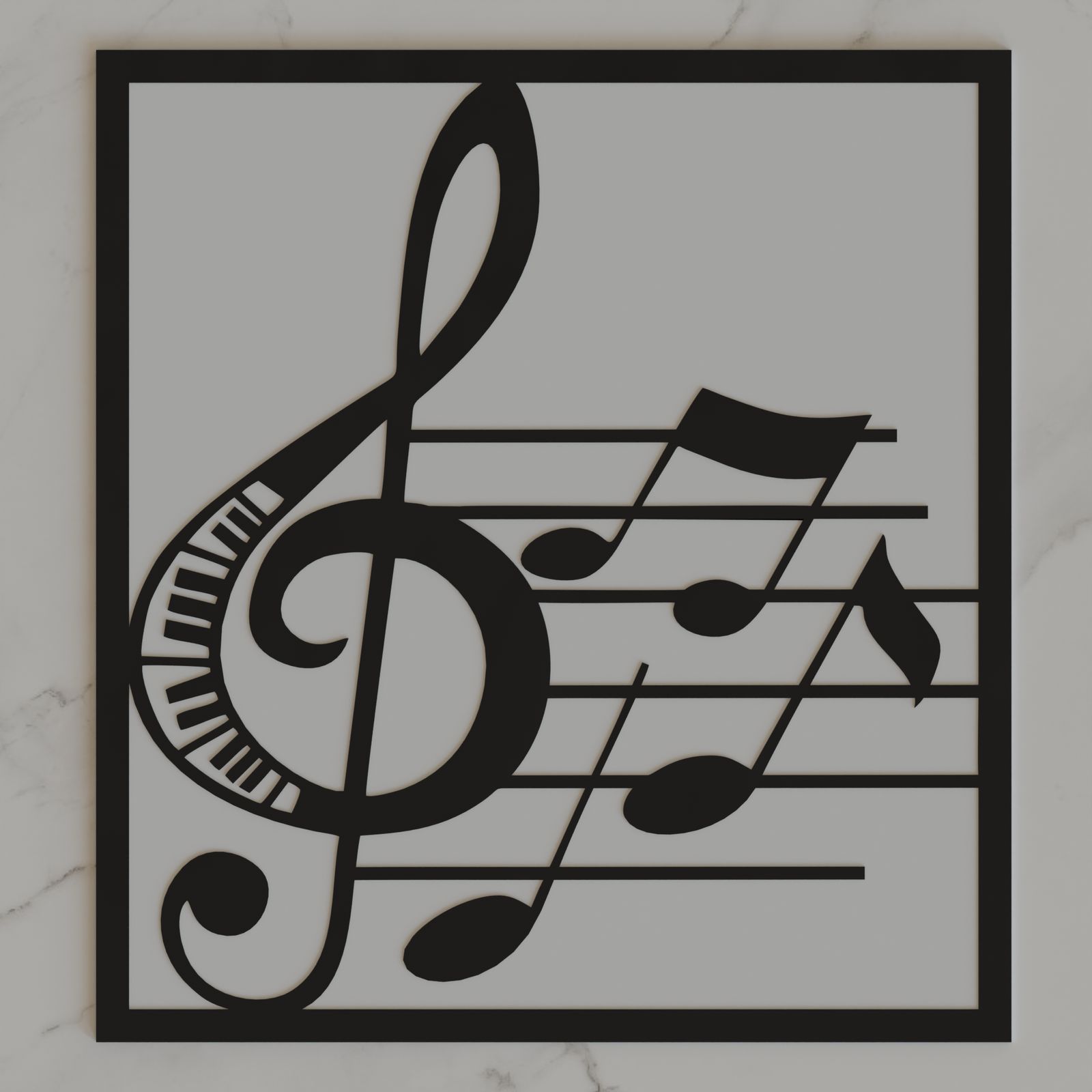 Musical Notes Wall Art - A Symphony in Black Acrylic